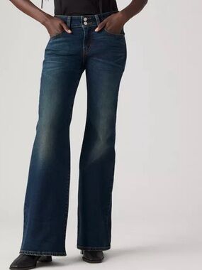 Levi's Super Low Flare Dark Blue Wide Leg Jeans